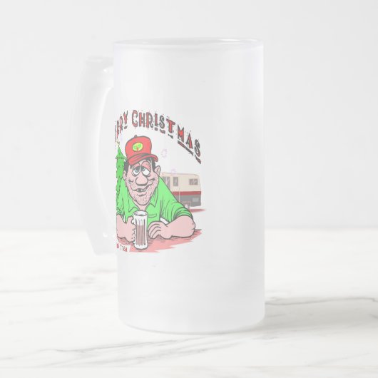 Weihnachten aus weißem Trash, Mattglas Bierglas (Vorderseite Links)