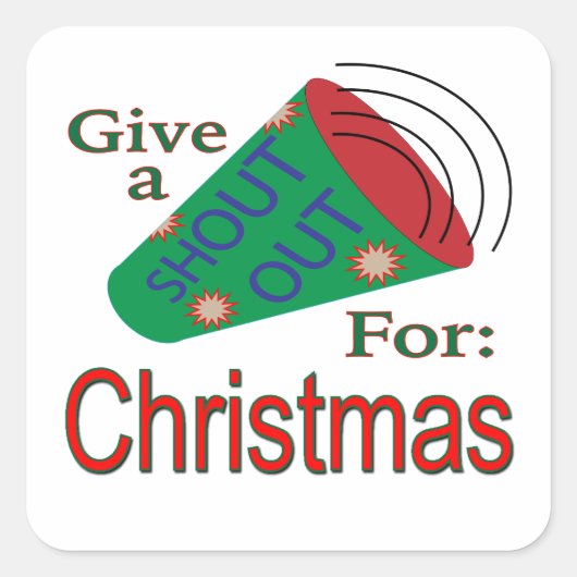 Weihnachten ausrufen quadratischer aufkleber (Vorderseite)