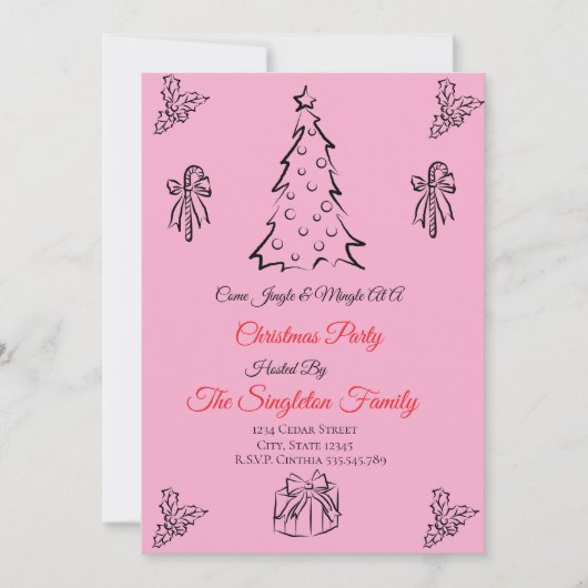 Weihnachten außerhalb des Fotos Einladung (Vorderseite)