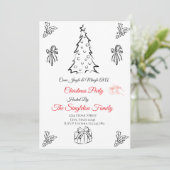 Weihnachten außerhalb des Fotos Einladung (Stehend Vorderseite)