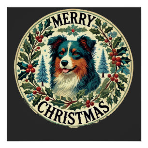Weihnachten Australian Shepherd Poster