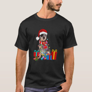 Weihnachten Australischer Rinderhund Xmas Lights W T-Shirt