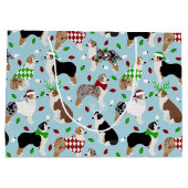 Weihnachten Australischer Schäferhund Große Gesche Große Geschenktüte (Rückseite)