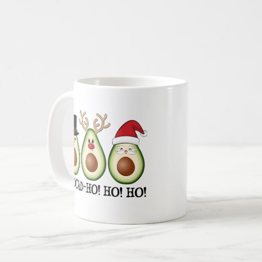 Weihnachten Avocado Frosty, Rudolph und Santa Kaffeetasse (Vorderseite Links)