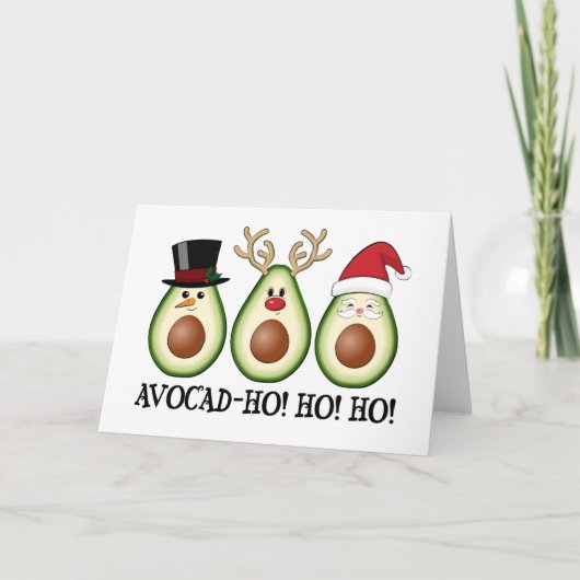 Weihnachten Avocado Frosty, Rudolph und Santa Karte (Vorderseite)