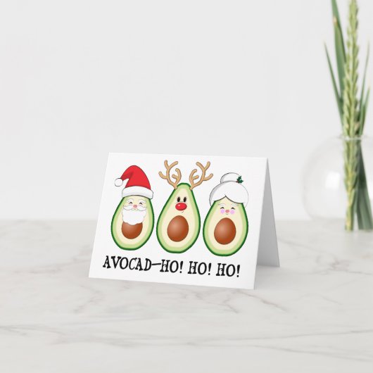Weihnachten Avocado Santa, Rudolph und Mrs. Claus (Vorderseite)