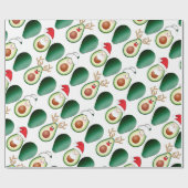Weihnachten Avocado Santa, Rudolph und Mrs. Claus Geschenkpapier (Flach)