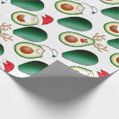 Weihnachten Avocado Santa, Rudolph und Mrs. Claus Geschenkpapier (Ecke)