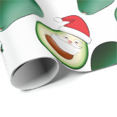Weihnachten Avocado Santa, Rudolph und Mrs. Claus Geschenkpapier (Rolleneckpunkt)