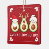 Weihnachten Avocado Santa, Rudolph und Mrs. Claus Keramikornament (Links)