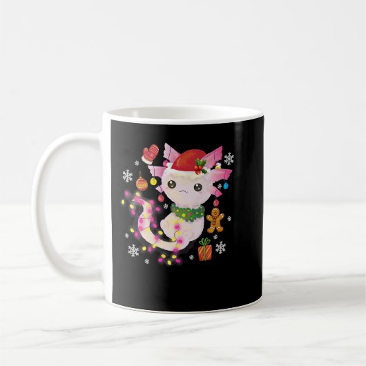 Weihnachten Axolotl Weihnachtsmannmütze Light Anim Kaffeetasse (Links)