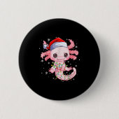 Weihnachten Axolotl Weihnachtsmannmütze Lights Jap Button (Vorderseite)