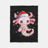 Weihnachten Axolotl Weihnachtsmannmütze Lights Jap Fleecedecke (Vorderseite)