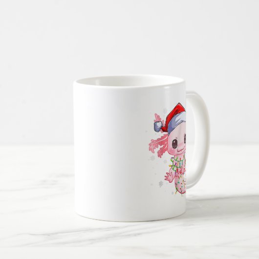 Weihnachten Axolotl Weihnachtsmannmütze Lights Jap Kaffeetasse (VorderseiteRechts)