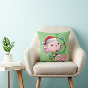 Weihnachten Axolotl Weihnachtsmannmütze Lights Jap Kissen