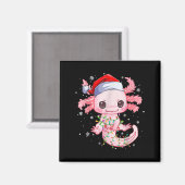 Weihnachten Axolotl Weihnachtsmannmütze Lights Jap Magnet (Vorderseite/Rückseite)