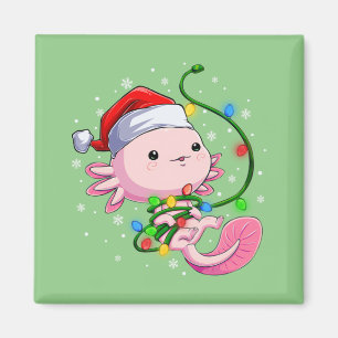 Weihnachten Axolotl Weihnachtsmannmütze Lights Jap Magnet