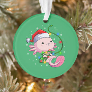 Weihnachten Axolotl Weihnachtsmannmütze Lights Jap Ornament