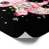 Weihnachten Axolotl Weihnachtsmannmütze Lights Jap Poster (Ecke)