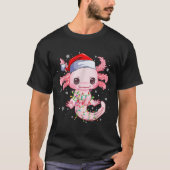 Weihnachten Axolotl Weihnachtsmannmütze Lights Jap T-Shirt (Vorderseite)
