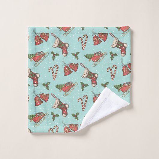 Weihnachten Badhandtuch Set (Waschlappen)