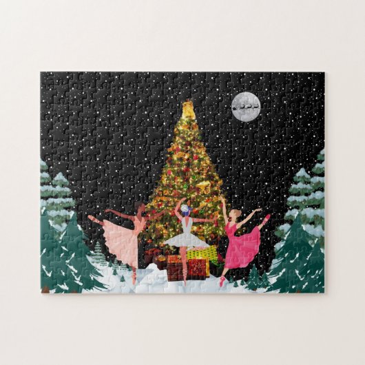 Weihnachten Ballerinas in Schnee Puzzle (Horizontal)