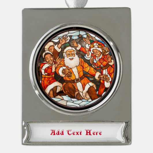 Weihnachten Banner-Ornament Silber (Vorderseite)