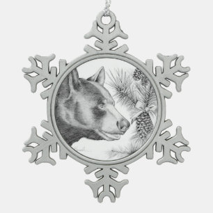 Weihnachten-Bär-Frohe Weihnachten Schneeflocken Zinn-Ornament