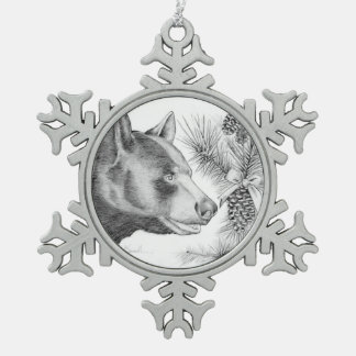 Weihnachten-Bär-Frohe Weihnachten Schneeflocken Zinn-Ornament