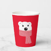 Weihnachten, Bärenmuzzle, Eisbär, rot, weiß Pappbecher (Rückseite)