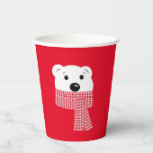 Weihnachten, Bärenmuzzle, Eisbär, rot, weiß Pappbecher (Vorderseite)
