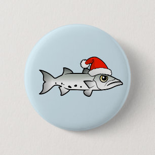 Weihnachten Barracuda Santa Button