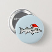 Weihnachten Barracuda Santa Button (Vorne & Hinten)