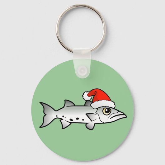 Weihnachten Barracuda Santa Schlüsselanhänger (Vorderseite)