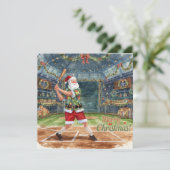 Weihnachten Baseball mit dem Weihnachtsmann (Stehend Vorderseite)