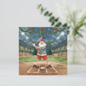 Weihnachten Baseball mit dem Weihnachtsmann (Stehend Vorderseite)