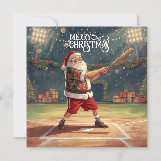 Weihnachten Baseball mit dem Weihnachtsmann (Vorderseite)