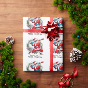 Weihnachten Baseball mit dem Weihnachtsmann Geschenkpapier