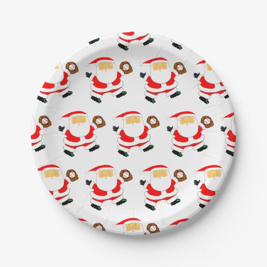 Weihnachten Baseball Pappteller (Vorderseite)