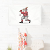 Weihnachten Baseball spielen Weihnachtsmann Sport Banner (Insitu)