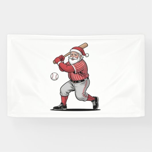 Weihnachten Baseball spielen Weihnachtsmann Sport Banner (Horizontal)