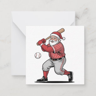 Weihnachten Baseball spielen Weihnachtsmann Sport Mitteilungskarte