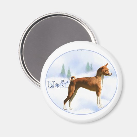 Weihnachten Basenji Magnet (Vorderseite/Rückseite)