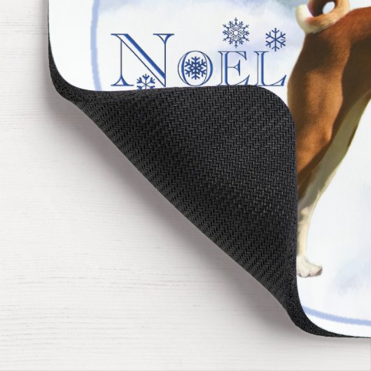Weihnachten Basenji Mousepad (Ecke)