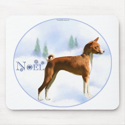 Weihnachten Basenji Mousepad (Vorne)