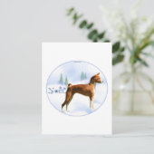 Weihnachten Basenji Postcard (Stehend Vorderseite)