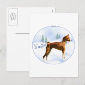 Weihnachten Basenji Postcard (Vorne/Hinten)