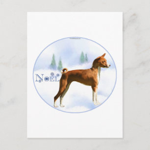 Weihnachten Basenji Postcard