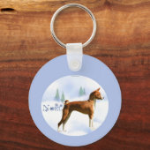 Weihnachten Basenji Schlüsselanhänger (Rückseite)