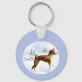 Weihnachten Basenji Schlüsselanhänger (Rückseite)
